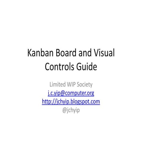 Kanban Board and Visual Controls Guide | PPTX