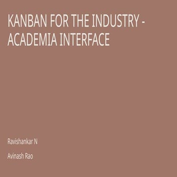 Kanban India 2025 | Avinash Rao & Ravishankar N | Kanban for Industry-Academi...