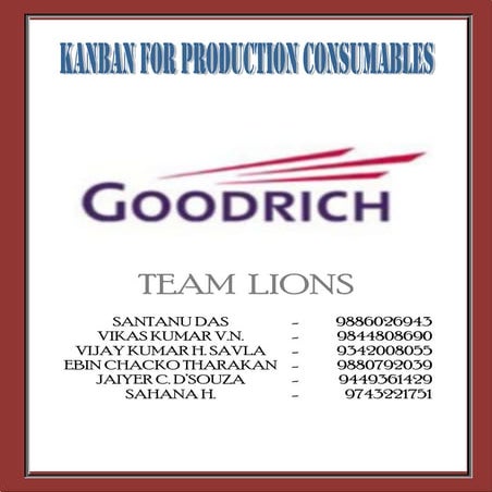 Kanban for productions @goodrich aerospace (live project)