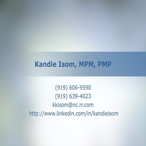 Kandie Isom Online Presentation
