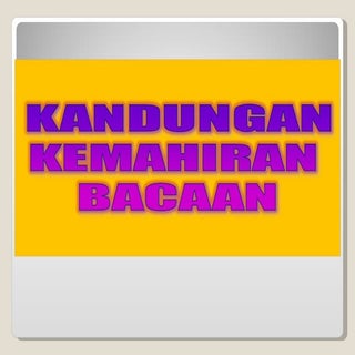 Kandungan Kemahiran Bacaan