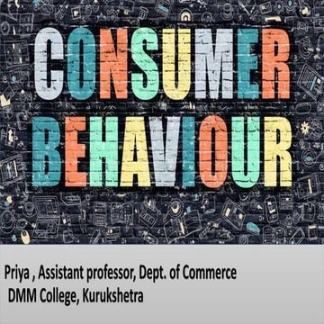 Consumer  Behaviour introduction and Determinants
