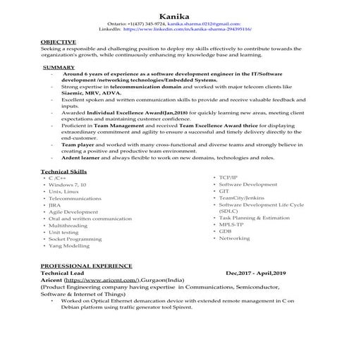 Kanika resume