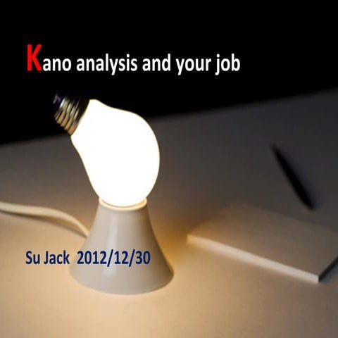 Kano analysis and your job