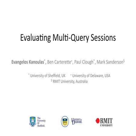 Evangelos Kanoulas — Advances in Information Retrieval Evaluation