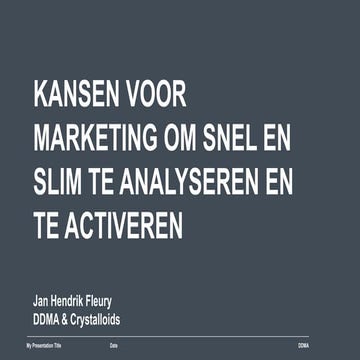 Kansen voor marketing om snel en slim te analyseren en te activeren