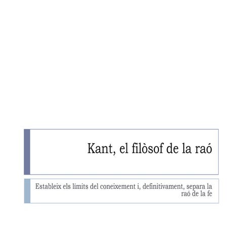 Kant, el filòsof de la raó