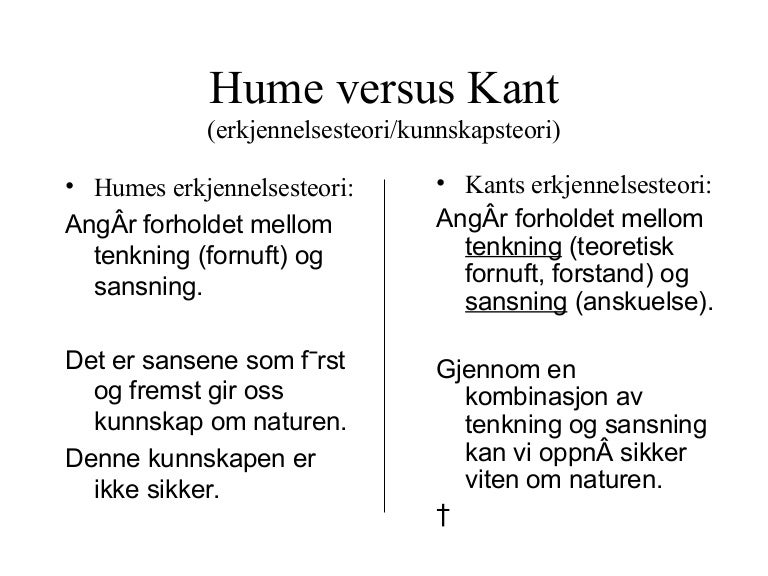 Kant vs Hume