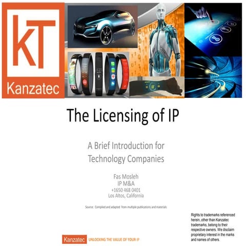 Introduction to IP and technology licensing for technology executives by Fas ...