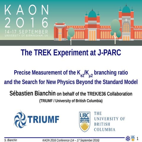 The TREK Experiment at J-PARC (Kaon 2016 Talk)