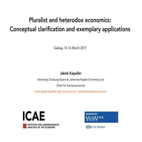 Kapeller - Pluralist and heterodox economics | PDF