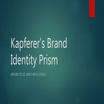 Kapferer's Brand Identity Prism for LIC and Fair & Lovley