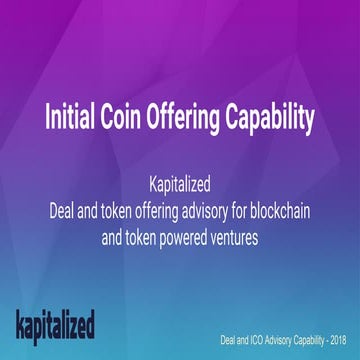 Kapitalized ICO Advisory Capability 2018