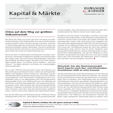 Kapital & Märkte, Ausgabe August 2014
