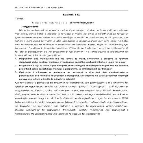 Transporti Intermodale (shume menyrash)