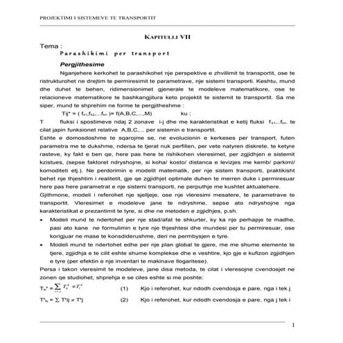 Parashikimi per transport