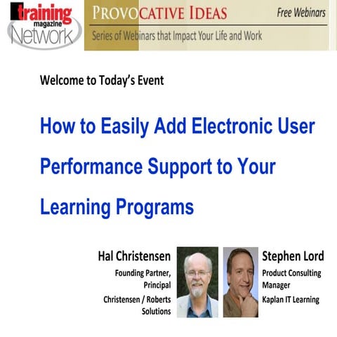 Electronic Performance Support in 99 Seconds | PPTX