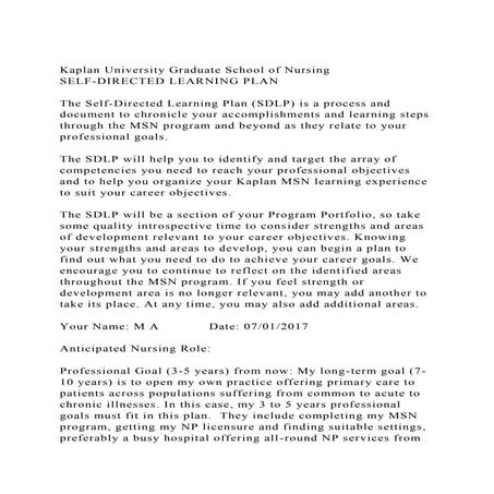 Kaplan University Graduate School of NursingSELF-DIRECTED LEARNI.docx