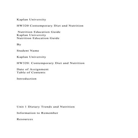 Kaplan UniversityHW320 Contemporary Diet and Nutrition Nut.docx
