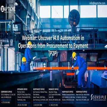 Webinar: Uncover i4.0 Automation in Operations from Procurement to Payment (P2P)