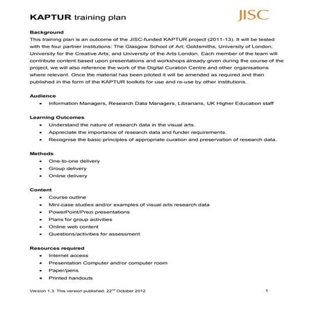Kaptur rdm-training-plan
