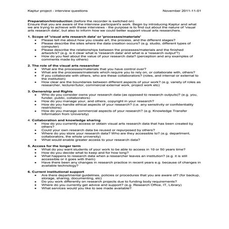 Kaptur interview questions (final version)