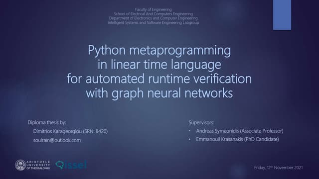 Python metaprogramming in linear time language for automated runtime ...