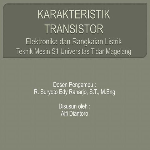 Karakteristik Transistor
