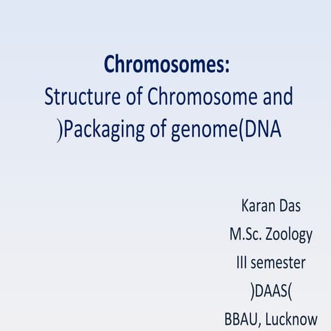 Chromosomes: Packaging of genome