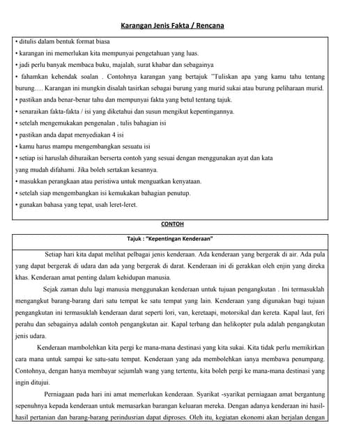 PMR karangan jenis fakta