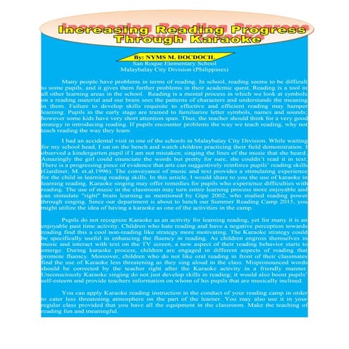 Increasing Reading Progress Through Karaoke