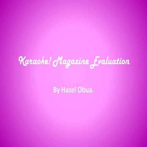 Karaoke! magazine evaluation 