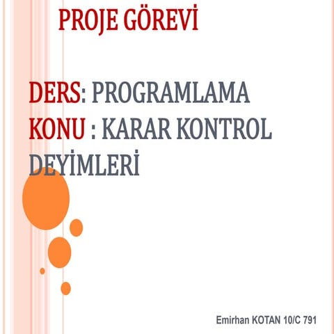 Karar kontrol deyi̇mleri̇