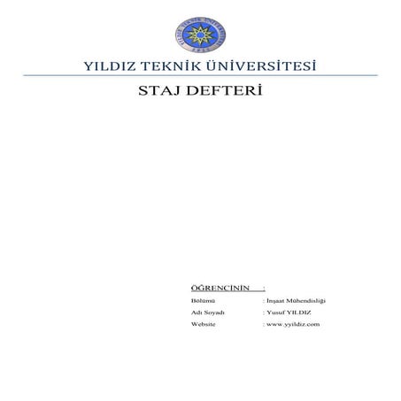 Karayolu Staj Defteri - Yusuf YILDIZ
