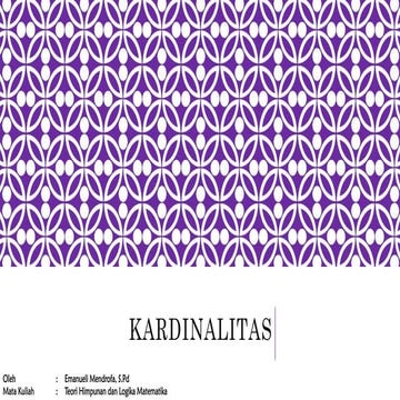 Kardinalitas dan Operasi Dua Himpunan