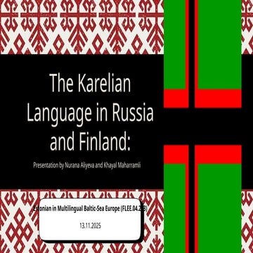 The Karelian Language in Russia and Finland: Sociolinguistic Dynamics ...