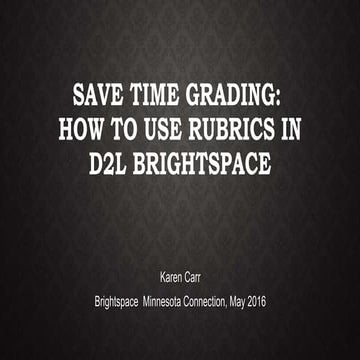 Save Time Grading: How to Use The Rubrics Tool in Brightspace
