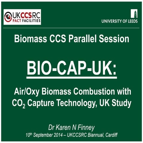 BIO-CAP-UK: Air/Oxy Biomass Combustion with CO2 Capture Technology, UK Study ...