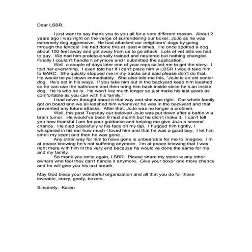 Karen G Letter