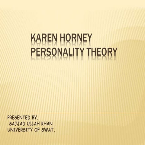 Karen horney personality theory