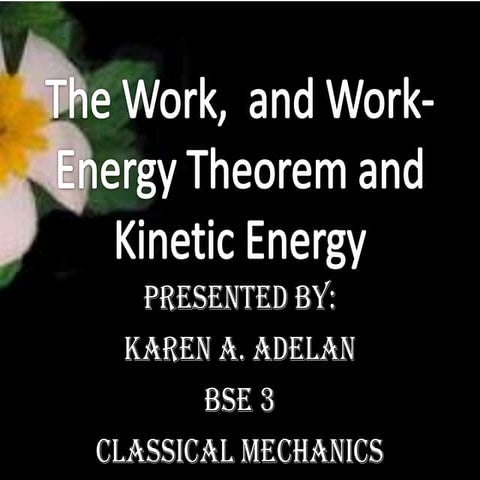 work energy theorem and kinetic energy