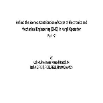 Kargil Operation and Corps of Electronics and Mechanical Engineering