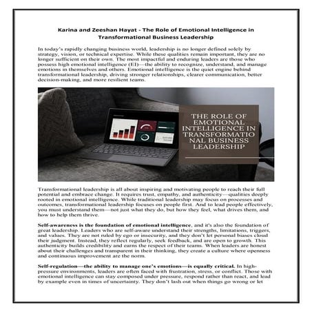 The Role of Emotional Intelligence in Leadership | PDF