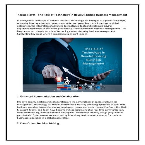 The Role of Technology in Modern Entrepreneurship | PDF