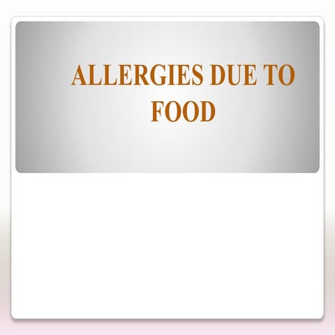 allergies due to food