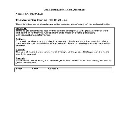 production feedback sheet