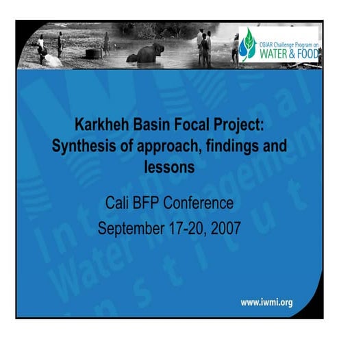Karkheh Basin Focal Project:Synthesis of approach, findings and lessons