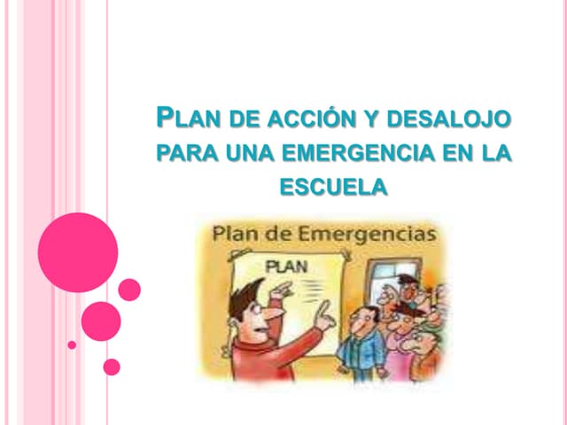 plan  de accion y desalojo para una emergencia en la escuela