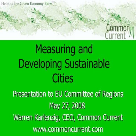 How green is your city? Measuring and developping sustainable cities