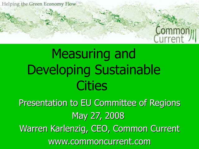 How green is your city? Measuring and developping sustainable cities